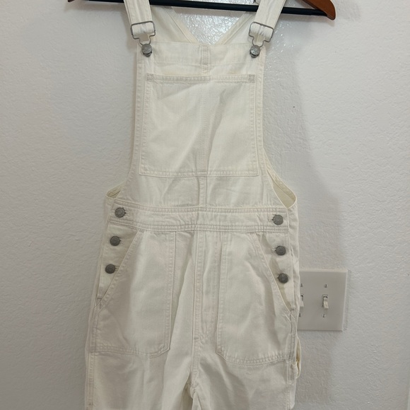 NWT Madewell White Denim Short Overalls - Picture 2 of 6